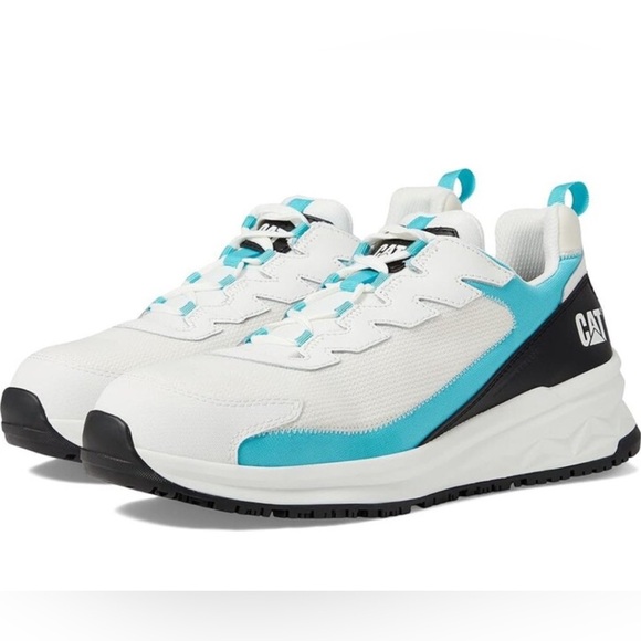CAT CATERPILLAR STREAMLINE RUNNER CCT  BRIGHT EH WHITE & BLUE SNEAKERS SIZE 7 - Picture 2 of 6